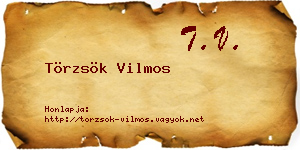 Törzsök Vilmos névjegykártya